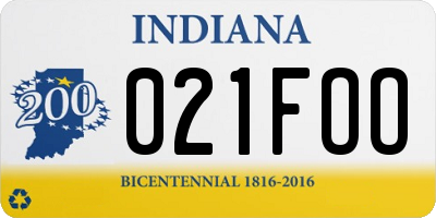 IN license plate 021FOO