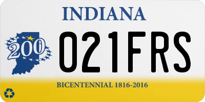 IN license plate 021FRS