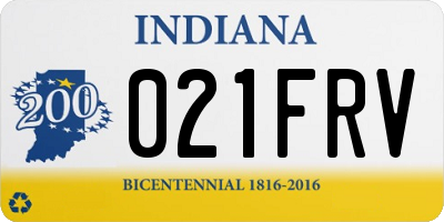 IN license plate 021FRV