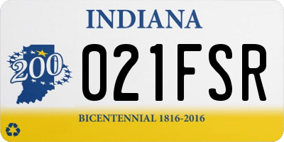 IN license plate 021FSR