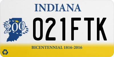 IN license plate 021FTK