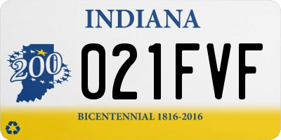 IN license plate 021FVF