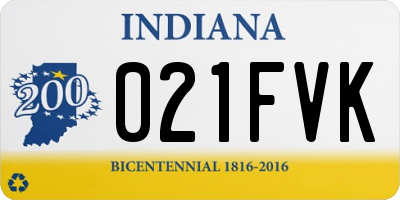 IN license plate 021FVK