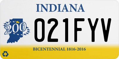 IN license plate 021FYV