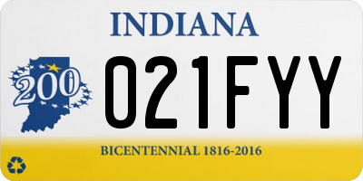 IN license plate 021FYY