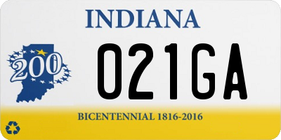 IN license plate 021GA