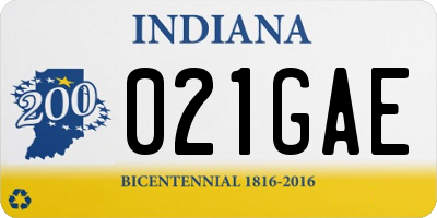IN license plate 021GAE