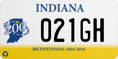 IN license plate 021GH