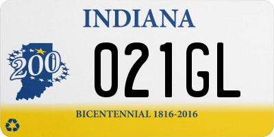 IN license plate 021GL