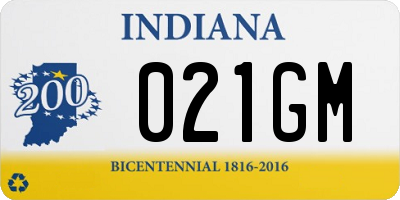 IN license plate 021GM