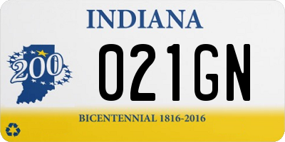 IN license plate 021GN