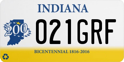 IN license plate 021GRF