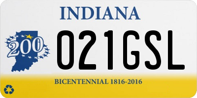 IN license plate 021GSL