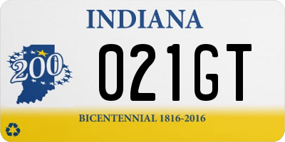 IN license plate 021GT