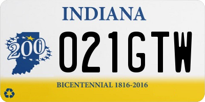 IN license plate 021GTW