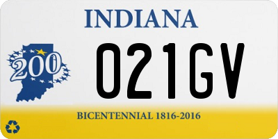 IN license plate 021GV