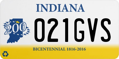 IN license plate 021GVS
