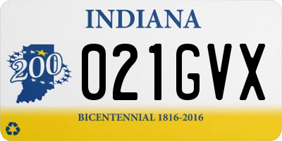 IN license plate 021GVX