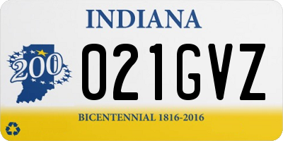 IN license plate 021GVZ