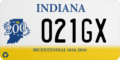 IN license plate 021GX