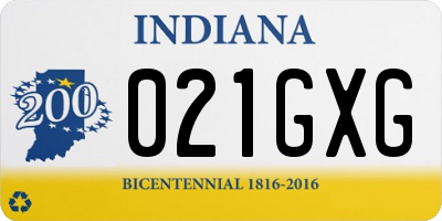 IN license plate 021GXG