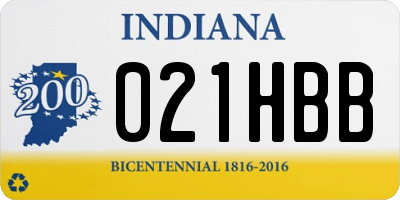 IN license plate 021HBB