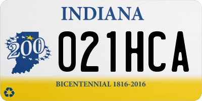 IN license plate 021HCA