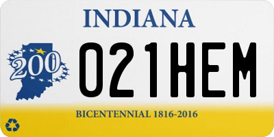 IN license plate 021HEM