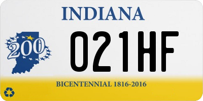 IN license plate 021HF