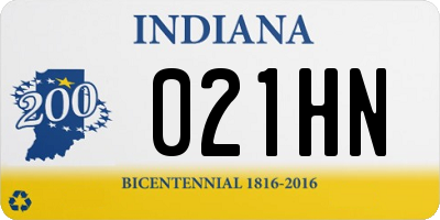 IN license plate 021HN