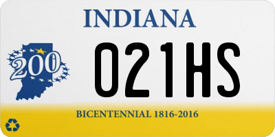 IN license plate 021HS