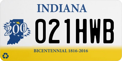 IN license plate 021HWB