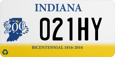 IN license plate 021HY