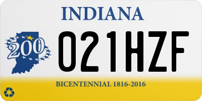 IN license plate 021HZF
