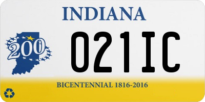 IN license plate 021IC