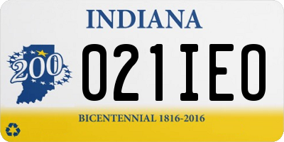 IN license plate 021IEO