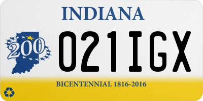 IN license plate 021IGX