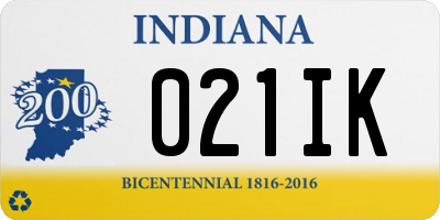 IN license plate 021IK