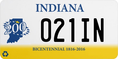 IN license plate 021IN