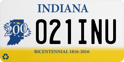 IN license plate 021INU