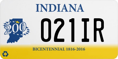 IN license plate 021IR