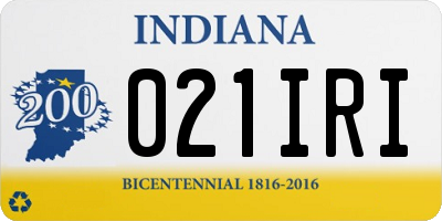 IN license plate 021IRI