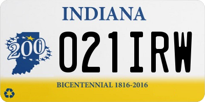 IN license plate 021IRW