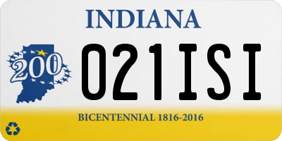 IN license plate 021ISI