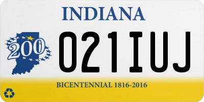 IN license plate 021IUJ