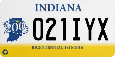 IN license plate 021IYX