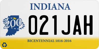 IN license plate 021JAH