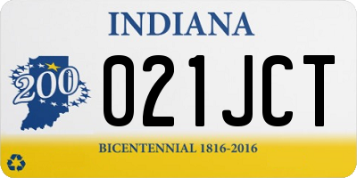 IN license plate 021JCT