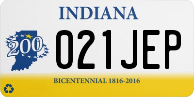 IN license plate 021JEP
