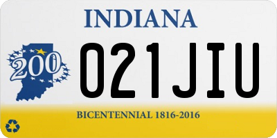 IN license plate 021JIU